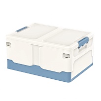 Ящик пластиковый складной белый, дно синее, 480х360х240 мм в Томилино