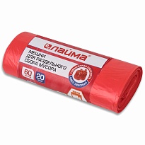 Мешки для мусора 60 л, красный, в рулоне 20 шт., ПНД, 10 мкм, 680х580 мм, LAIMA, 606702 в Томилино Мешки для мусора 60 л, красный, в рулоне 20 шт., ПНД, 10 мкм, 680х580 мм, LAIMA, 606702 в Томилино