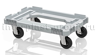 Тележка пластиковая с отверстием без тормозов усиленная серая в Томилино