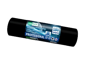 Мешки для мусора 180 л, ароматизированные, черные, в рулоне 10 шт., ПВД, 30 мкм, 1100х930 мм, PROFESSIONAL, 1801044 в Томилино