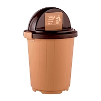 Мусорный бак с крышкой - клавишей 105 л бежевый 105 бежевый в Томилино