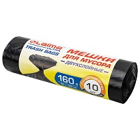 Мешки для мусора 160 л, черные, в рулоне 10 шт., ПВД, 30 мкм, 1200х900 мм, LAIMA ULTRA, 607694 в Томилино