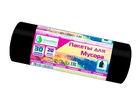 Мешки для мусора 30 л, черные, в рулоне 20 шт., ПНД, 7 мкм, 600х500 мм, MIRPACK Classik, 302040 в Томилино