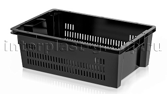 Ящик универсальный для овощей, фруктов и хлеба перфорированные стенки сплошное дно черный в Томилино Ящик универсальный для овощей, фруктов и хлеба перфорированные стенки сплошное дно черный в Томилино