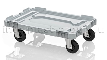 Тележка пластиковая сплошная без тормозов серая в Томилино