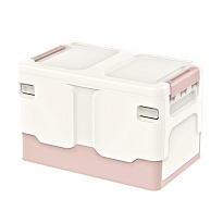 Ящик пластиковый складной белый, дно розовое, 370х240х240 мм в Томилино Ящик пластиковый складной белый, дно розовое, 370х240х240 мм в Томилино