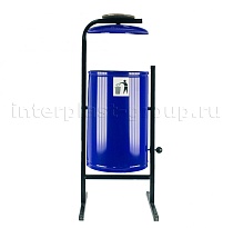 Урна уличная металлическая 21 л круглая с пепельницей синяя в Томилино Урна уличная металлическая 21 л круглая с пепельницей синяя в Томилино