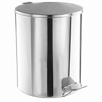 Ведро для мусора с педалью, усиленное, ТИТАН, 7 л, кольцо под мешок, нержавеющая сталь, хром в Томилино Ведро для мусора с педалью, усиленное, ТИТАН, 7 л, кольцо под мешок, нержавеющая сталь, хром в Томилино
