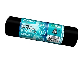 Мешки для мусора 160 л, ароматизированные, черные, в рулоне 10 шт., ПВД, 80 мкм, 1100х930 мм, EXPORT, exp16010142 в Томилино Мешки для мусора 160 л, ароматизированные, черные, в рулоне 10 шт., ПВД, 80 мкм, 1100х930 мм, EXPORT, exp16010142 в Томилино