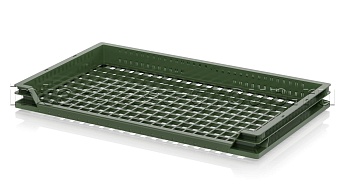 Ящик (лоток) для хлеба, овощей и фруктов трехбортный зеленый в Томилино Ящик (лоток) для хлеба, овощей и фруктов трехбортный зеленый в Томилино