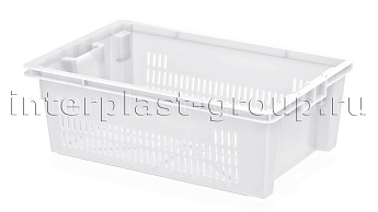 Ящик универсальный для овощей, фруктов и хлеба перфорированный белый в Томилино Ящик универсальный для овощей, фруктов и хлеба перфорированный белый в Томилино