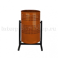 Урна уличная металлическая 21 л круглая с перфорацией коричневая в Томилино
