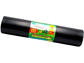 Мешки для мусора 280 л, ароматизированные, черные, в рулоне 10 шт., ПВД 110 мкм, 1400х930 мм, Добрыня, Dob28010black в Томилино