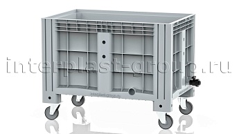 Контейнер iBox сплошной на колесах с краном серый в Томилино Контейнер iBox сплошной на колесах с краном серый в Томилино