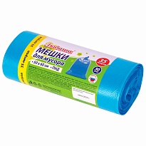 Мешки для мусора 35 л, синие, в рулоне 30 шт., ПНД, 10 мкм, 600х500 мм, Любаша, 608091 в Томилино
