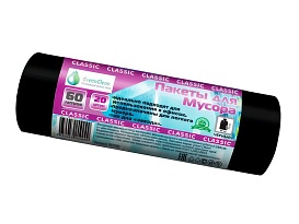 Мешки для мусора 60 л, черные, в рулоне 20 шт., ПНД, 7 мкм, 700х600 мм, MIRPACK Classik, 602050 в Томилино