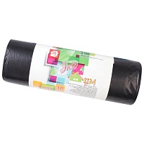 Мешки для мусора 220 л, черные, в рулоне 10 шт., ПВД, 29 мкм, 1100х830 мм, Концепция Быта ЭкоДом, 604924 в Томилино