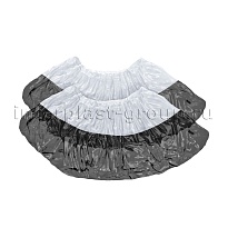 Бахилы бело-черные 1000 шт (500 пар), 48 мкм, двойная подошва, с одной резинкой, Эконом+ в Томилино