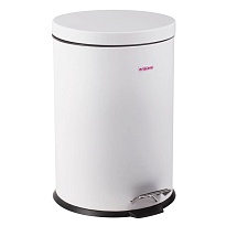 Ведро-контейнер для мусора (урна) с педалью LAIMA Classic, 12 л, белое, глянцевое, металл, со съемным внутренним ведром в Томилино