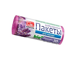 Мешки для мусора 30 л, ароматизированные, Лаванда, сиреневые, в рулоне 20 шт., ПНД, 9 мкм, 560х530 мм, GRIFON Aroma, 101-020 La в Томилино