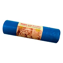 Мешки для мусора 100 л, с завязками, синие, в рулоне 10 шт., ПВД, 40 мкм, 840х670 мм, Концепция Быта Vitalux, 604933 в Томилино