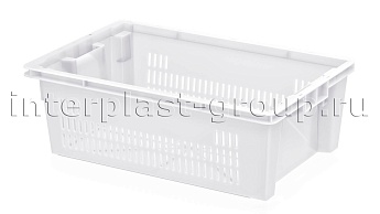 Ящик универсальный для овощей, фруктов и хлеба перфорированные стенки сплошное дно белый в Томилино Ящик универсальный для овощей, фруктов и хлеба перфорированные стенки сплошное дно белый в Томилино