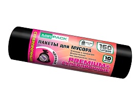 Мешки для мусора 160 л, ароматизированные, черные, в рулоне 10 шт., ПВД, 35 мкм, 1100х930 мм, PREMIUM+, 16010530 в Томилино Мешки для мусора 160 л, ароматизированные, черные, в рулоне 10 шт., ПВД, 35 мкм, 1100х930 мм, PREMIUM+, 16010530 в Томилино